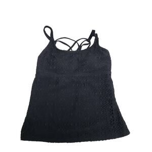 Island Waves Black Tankini Bikini Swim Suit Top - Size 6